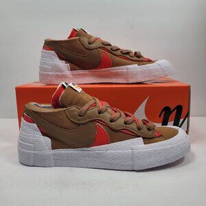 Nike Blazer Low / Sacai Men's Brown & Red Sneakers DD1877-200 US  Size 9 NWB